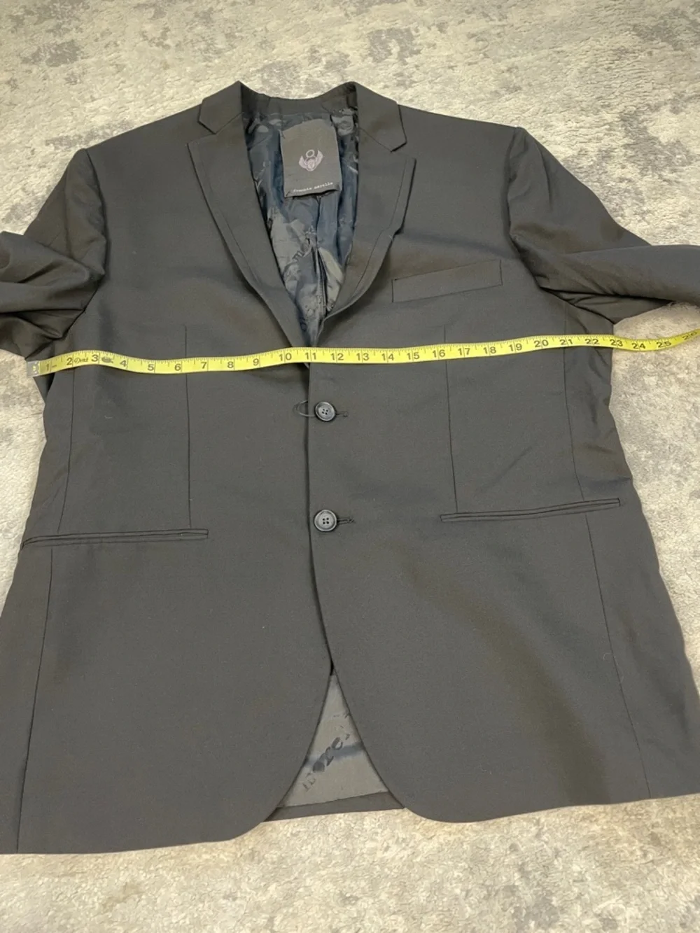 NWT Frankie Morello Cotton Blend Suit Business Wedding Black Sz 52